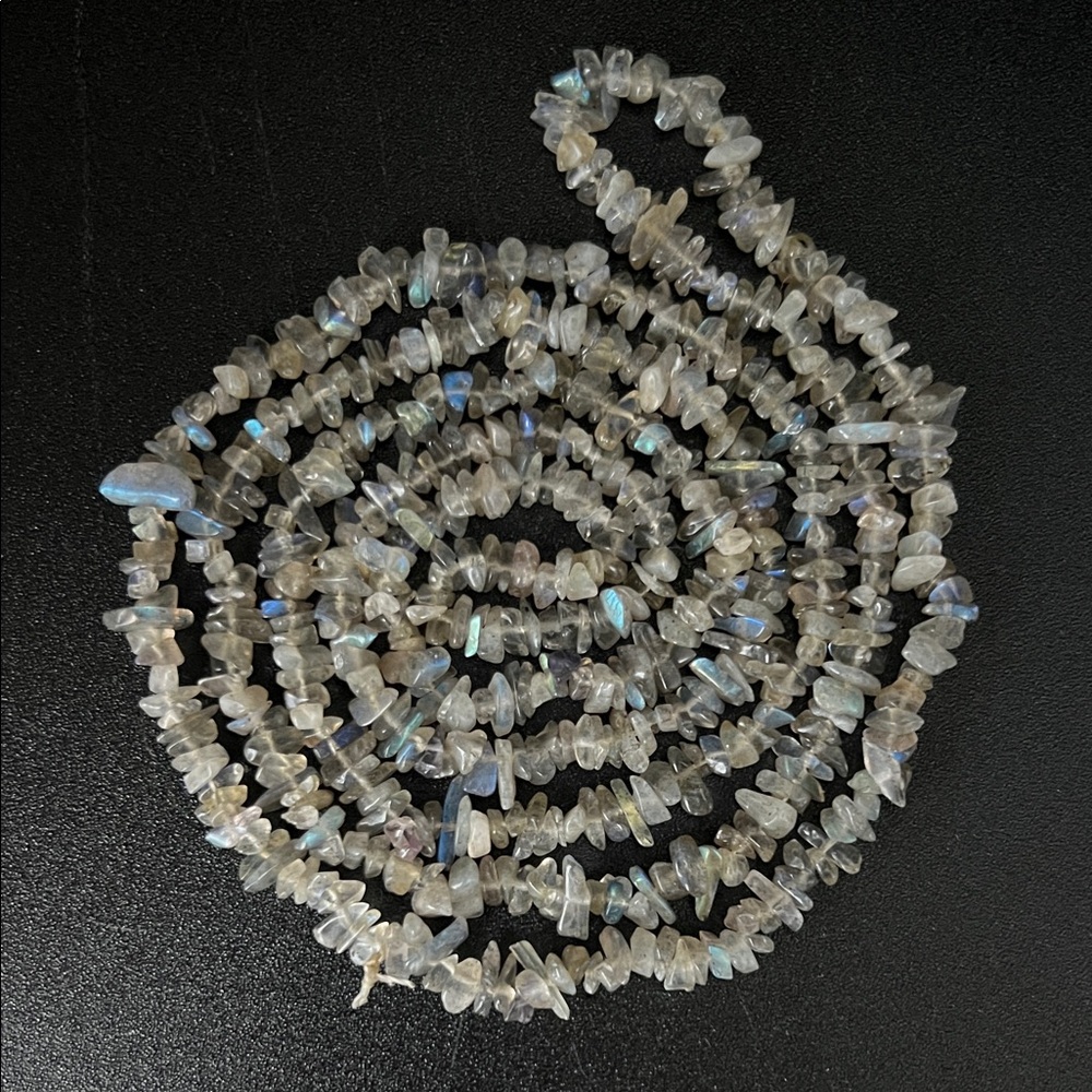 Vintage Southwestern 34" Labradorite Moon Stone Necklace